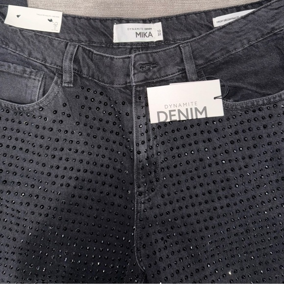 Mika Rhinestone Relaxed Straight Jeans - Picture 3 of 3